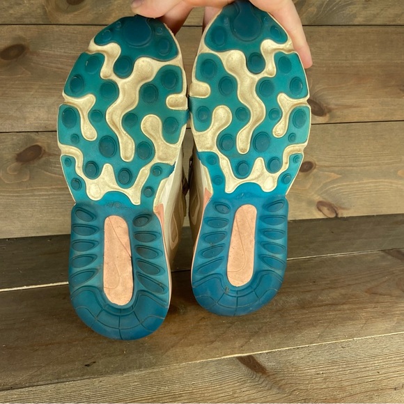 nike air max 270 react womens size 8 shoes beige athletic running sneakers - Picture 7 of 8